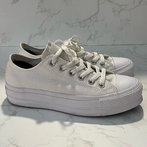 Converse Chuck Taylor All White Platform Shoes